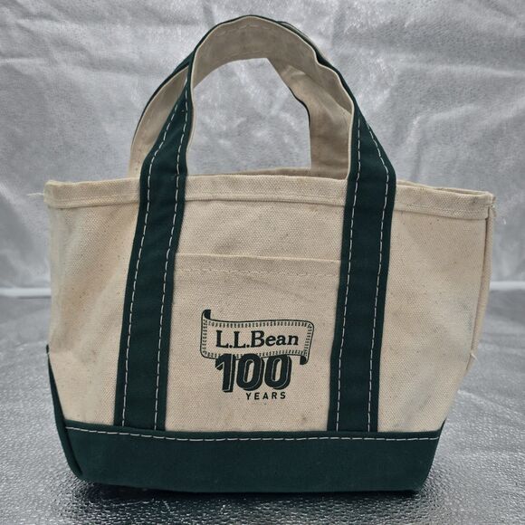Vintage L.L. Bean Mini Boat & Tote 100 Year Anniversary Logo USA Limited Edition - Picture 1 of 11